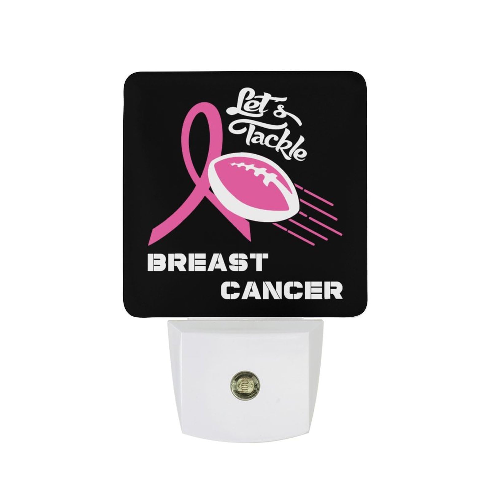 Nqrxadcrt Style Lets Tackle Breast Cancer Night Light Plug In Wall Lights Bedside Lamp Bedrooms Home Hallways Decoration