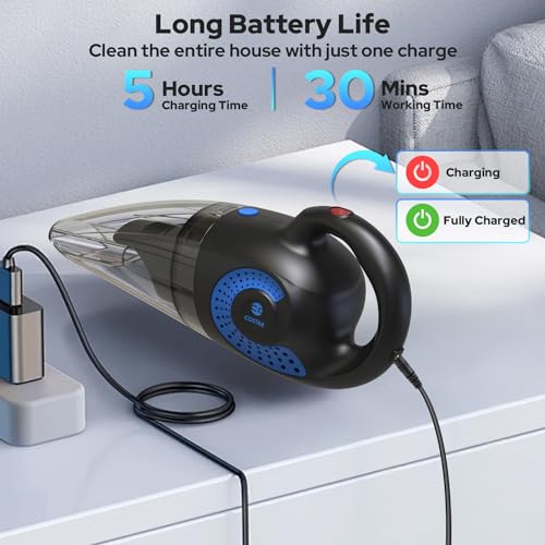 Image of COSTAR Vacuum Cleaner for Car Use Wet and Dry 2 in 1 Cordless Mini Vacuum Cleaner Home Dust Portable 7000pa Powerful Suction, 4 Nozzles,Washable Filter, USB Rechargeable