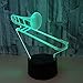 Produktbild 3D Optische Illusions-Lampen Musikinstrument Posaune Led 7 Farben Touch-Schalter Nachtlicht Kinder Nachttischlampe Für Schlafzimmer Home Decoration Geburtstag Weihnachten Valentine Geschenk
