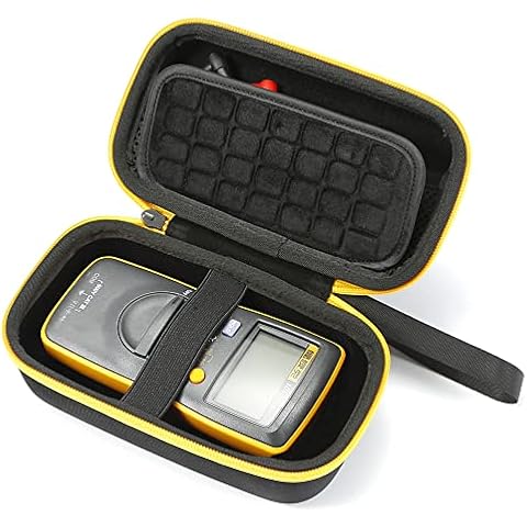 RAIACE Hard Storage Case Compatible with Fluke 101/106/107 Basic Digital Multimeter. (Case Only)-Black(Black Lining) Cover