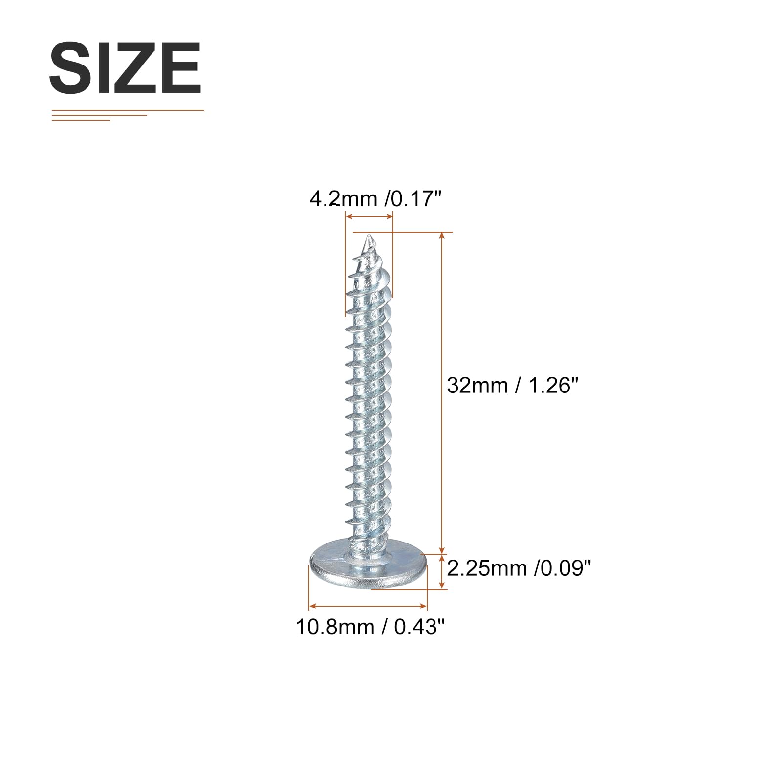 DTGN #8x1-1/4 Sheet Metal Screws, 100 Pack, for Wood Furniture - Image 2
