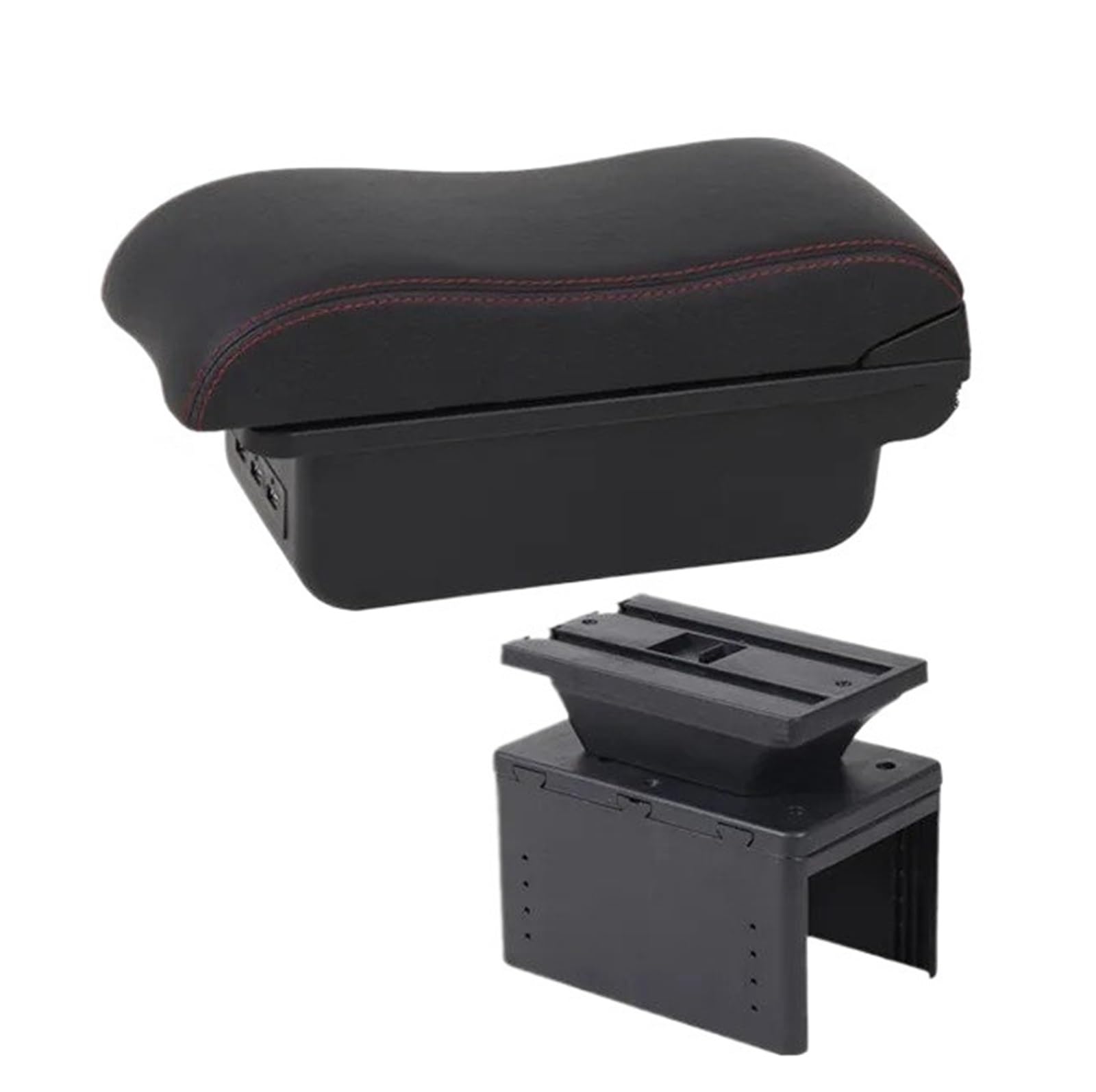 Ggwqoops Car Armrests Universal Car Armrest Box Model Accessories Storage Retrofit Parts Increase Relieve Fatigue Armrest Box(B1 red line 3USB)
