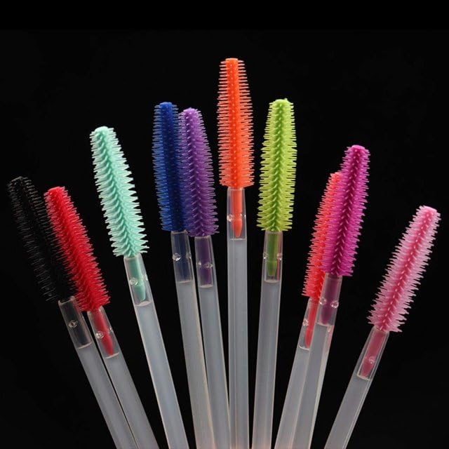 10Pcs Rose red Disposable Eyebrow Brushes,Silicone Eyelashes Brushes Transparent Mascara Wand Applicators Versatile Makeup Brushes Tools,Convenient to Carry,Mascara Brushes,Beauty and Personal Care 2