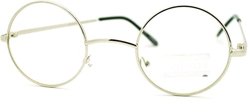 Gafas unisex de marco fino tamaño pequeño de las gafas de la lente del claro del círculo redondo