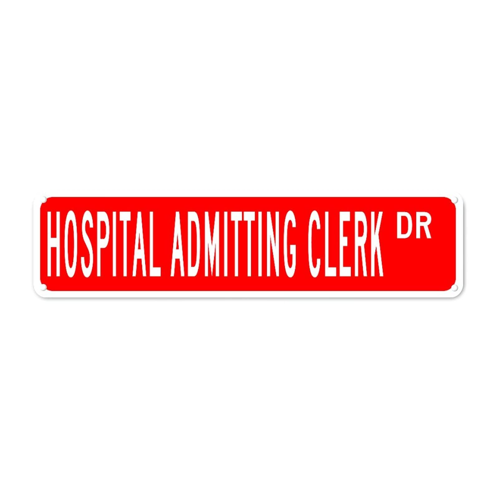 Hospital Admitting Clerk DR Retro Tin Signs Aluminum Home Exit Sign Kitchen Garden Wall Front Door Coffee Decor 4x16 Inch