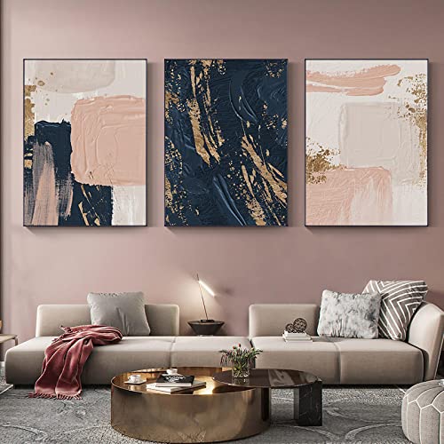 Affiches imprimées art abstrait doré géométrique toile de maître sans cadre 50x70cm