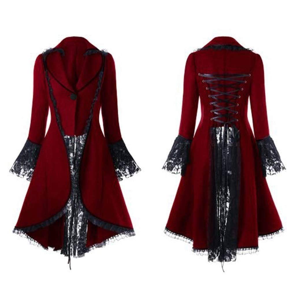 Generisch Karneval Langarmiger Damenmantel mit Rückennaht Taillenbetonung eleganter Spitze als stylischer Verbandslook für Festliche Anlässe