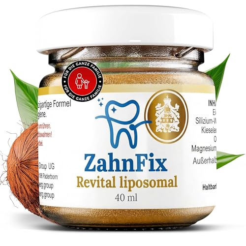 Zahnfix Revital Liposomal Zahncreme 40 ml – Fluoridfrei mit Xylit, Kokosöl & kolloidalem Silizium – Sanfte Pflege bei empfindlichem Zahnfleisch & Zahnhälsen – Ohne SLS, Aluminium & künstliche Aromen