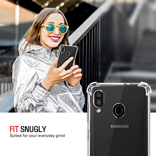 Image of Lustree Back Cover Transparent Case Compatible with Samsung Galaxy M10 | Clear + TPU Case with 4 Corner Air Cushion Protection & Camera Protection | Slim& Stylus Cover