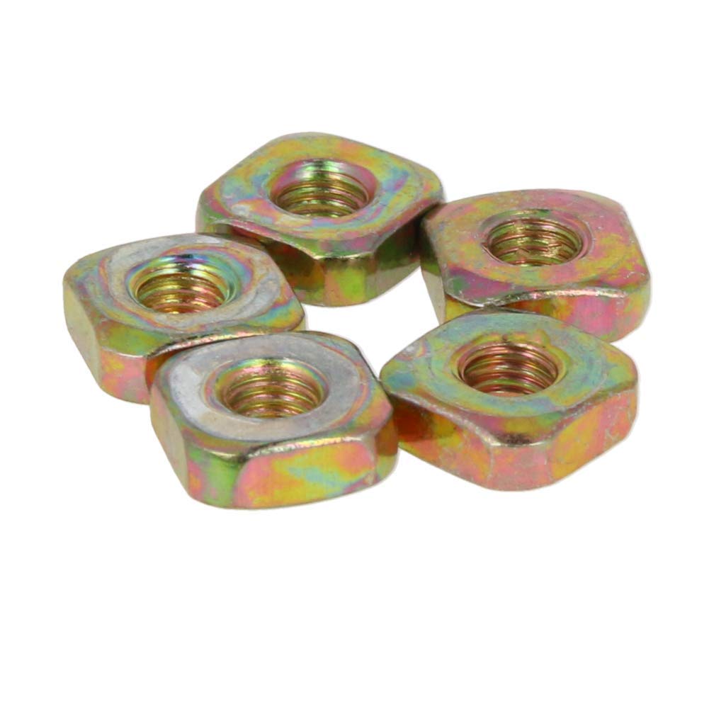 Hegebeck Square Nuts M5x11mmx4mm Yellow Zinc Plated Metric Coarse Thread Assortment Kit Yellow zinc 50Pcs
