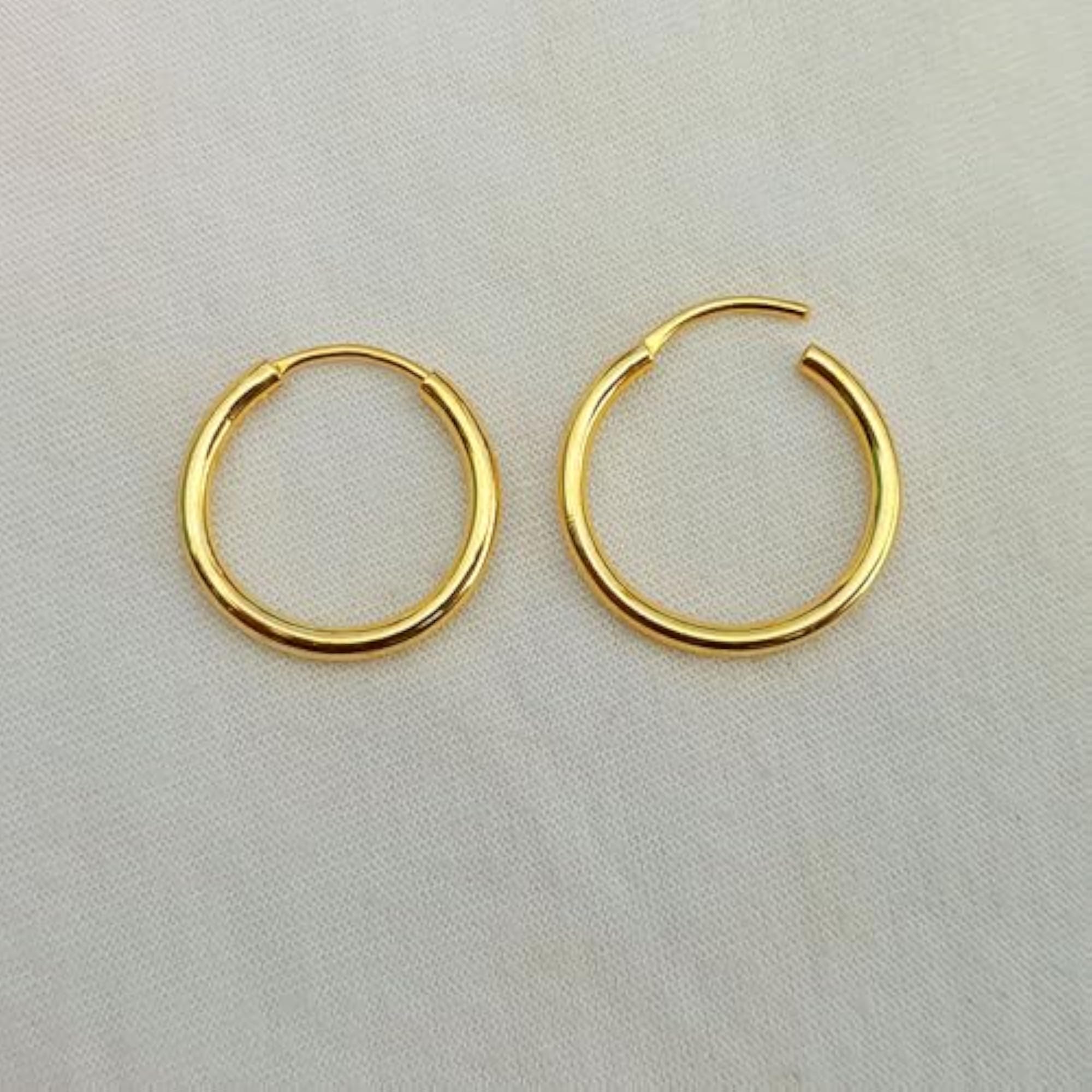 Women's 925 Sterling Silver Gold Plated Hoop Bali Earrings