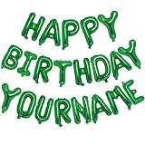 FANNEV Personalized Name Happy Birthday Banner - Happy Birthday Balloon Letters Balloons 2 Sets A- Z
