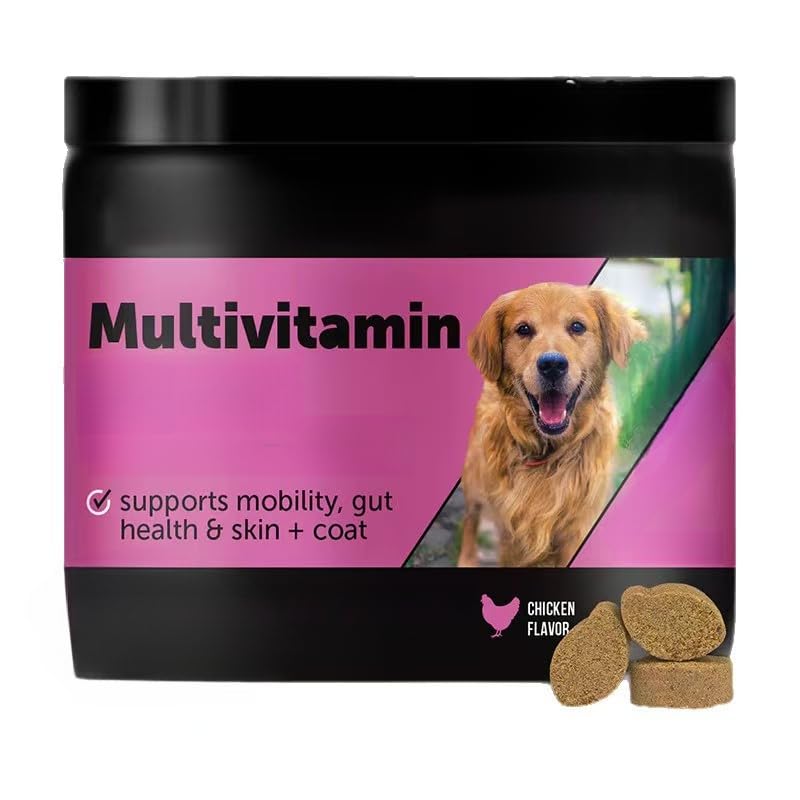 Multivitaminico per cani con difese immunitarie e cura dei capelli | Capacità di attività di supporto, salute dell'apparato digerente, sistema immunitario e cura dei capelli