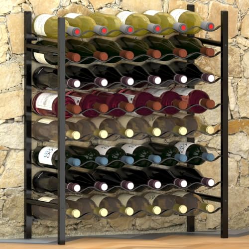 Soporte de vino metálico para 48 botellas negro miniatura 4