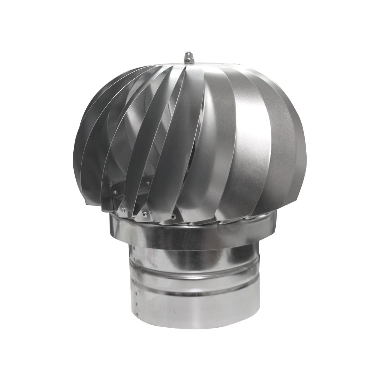 1324 Aspirador eólico galvanizado de base redonda para conductos y conductos de humos ø 175 mm.