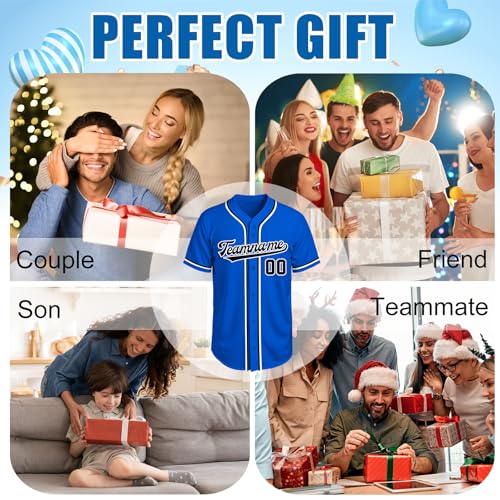 Image of Custom Baseball Jersey Personalized Stitched or Printed Name Number Baseball Shirt Sports Uniform Gifts for Men Women Youth