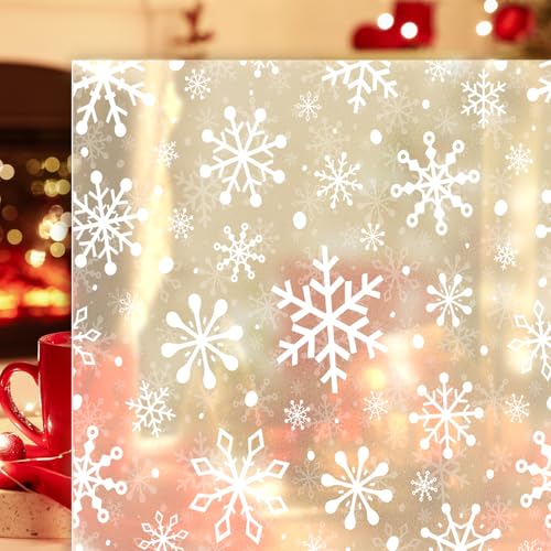 Vinilo decorativo ventana copos de nieve blanco Alwayspon miniatura 1