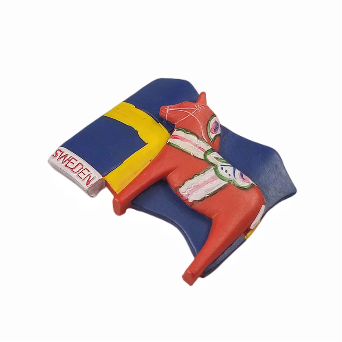 Dalarna Sweden - Calamita da frigorifero 3D con cavallo di Dala, souvenir da viaggio, decorazione magnetica per frigorifero