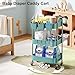 3 Tier Turquoise Metal Mesh Rolling Cart, Storage Cart with Handle and Lockable Wheels, Multifunctional Three Tiered Utility Organizer Cart on Wheels for Kitchen, Office, Bathroom, Crafts, Arts, Snack