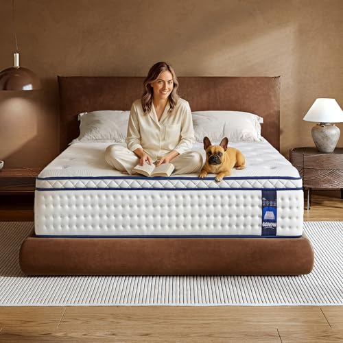 BCNUW King Size Mattress 14 Inch,Medium Firm King Hybrid Mattress in a Box,with Multi-Layer Construction&Zoned Support System, Extra Lumbar Support, Motion Isolation for Pressure Relief