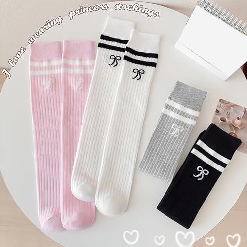 Pair Kids Long Tube Socks Fashionable Kids Comfortable Fit Cotton Knee Length For Girls Ages 3 To 12 Girls Stylish Hosiery4