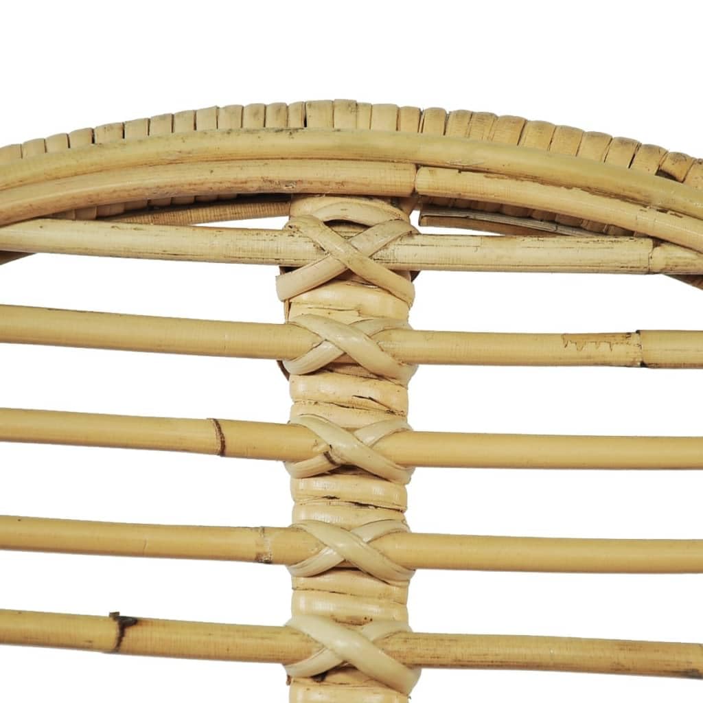 Krzesła do jadalni, zestaw 2 sztuk, naturalny rattan i kute żelazo, 49 x 56 x 84 cm, krzesła kuchenne w stylu kolonialnym, wygodne krzesła do jadalni, maks. 110 kg