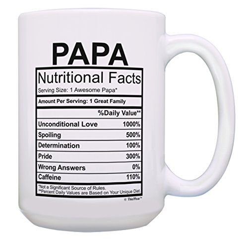Awesome Papa Mug Papa Nutritional Facts Coffee Cup Papa Gift 15-oz Coffee Mug