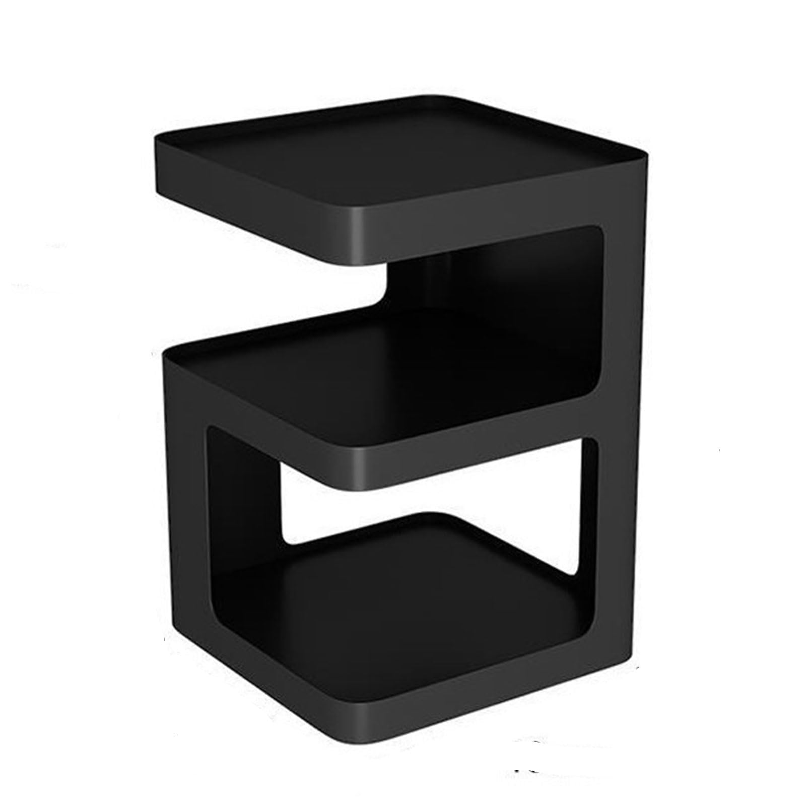 Table d'appoint en fer au design géométrique et plateau multicouche moderne
