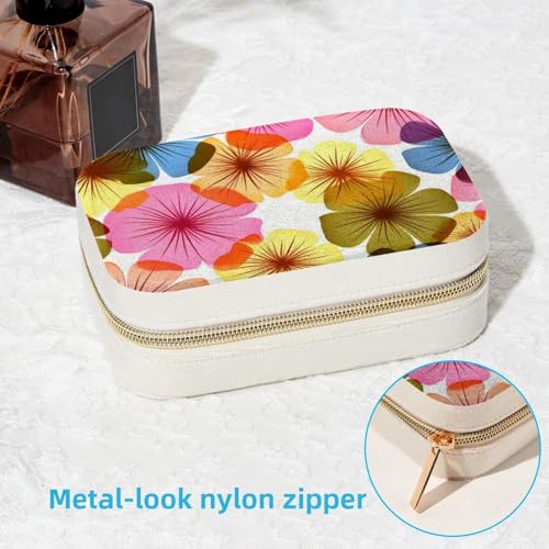 Boîte à bijoux florale pour femmes boîtes de rangement compactes boucles d'oreilles