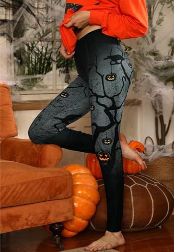 Spadehill SP208X06A804 Women'S Halloween Graphic Printed Party Leggings Scary Skinny Tight Pants Pumpkin Dark L thumb #2