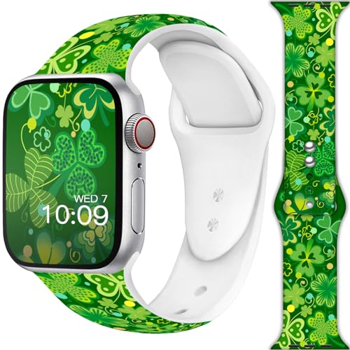 CZHWB Shamrock Bands Compatible with Apple Watch Band 38mm 42mm 40mm 44mm 41mm 45mm 49mm, Sport Women Men Strap for iWatch Bands Series Ultra 8 7 SE 6 5 4 3 2 1 Women Men