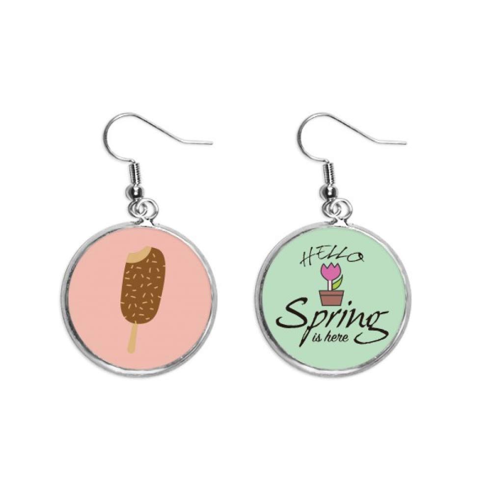Pendientes de primavera con acabado premium de chocolate helado y dulce 5