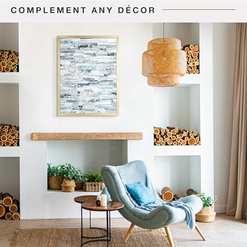 Image of MCS Foundation 18x24 Poster Frame Traditional Brass, Vertical & Horizontal Wall Hanging Large Picture Frame for Photos, Posters & Art Prints (1-Pack)
