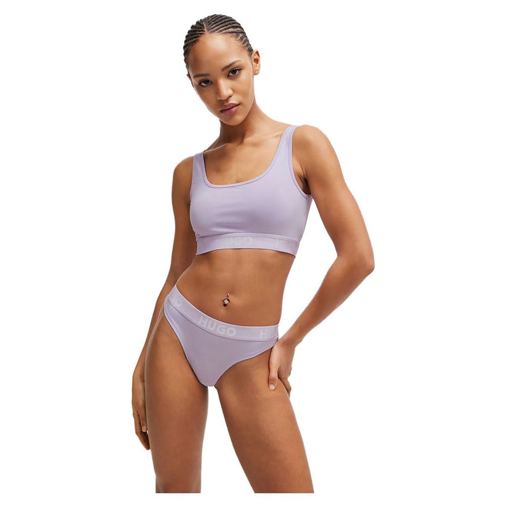HUGO Women's Thong Sporty Logo String, Light/Pastel Purple531, M