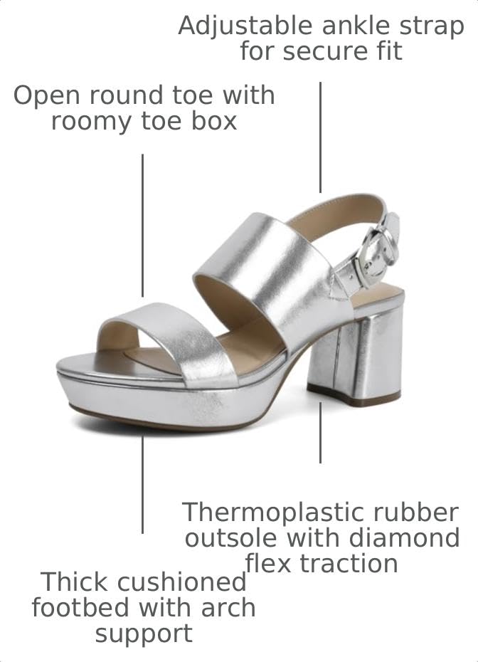 Image of RIBONGZ Block Heels Prom Heeled Sandals for Women Chunky Square Open Toe Strappy High Heels Ankle Strap Wedding Bridal Shoes High Heel Sandals for Party Dress