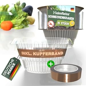 Heimfleiss Schneckenkragen Salat mit Kupferband 16 Stück