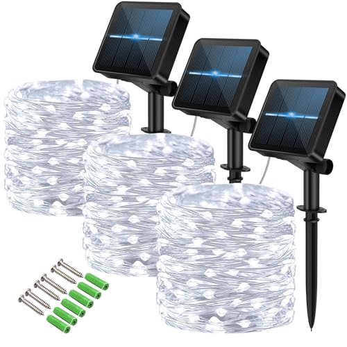 Guirlande lumineuse solaire 120 LED étanche blanc froid avec minuterie
