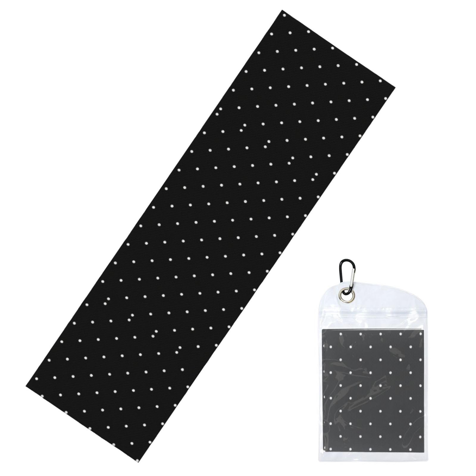 DUYIOKH Black Polka Dots Print Cooling Towel, Portable Towel for Gym Workout Golf Beach World Cup Sports Hot Weather