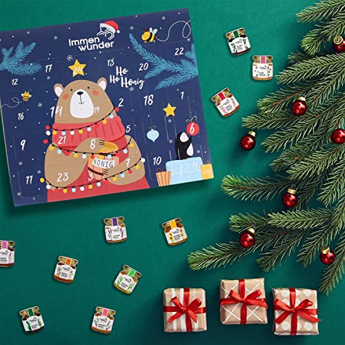 Immenwunder Honig Adventskalender - Inklusive Manuka Honig - Mit 24 schmackhaften Honigen gefüllt (24 x 50g) - Zum selber Freuen & Verschenken - 1200g Qualitätshonig für eine leckere Weihnachtszeit