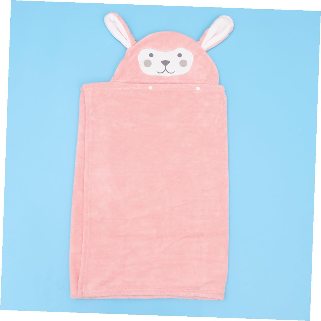 Toyvian Toalla de Baño y Diseño de Conejo Rosa Capucha de Forro Polar Coral para Niños Absorción Rápida Adecuado para Playa y Parque Acuático