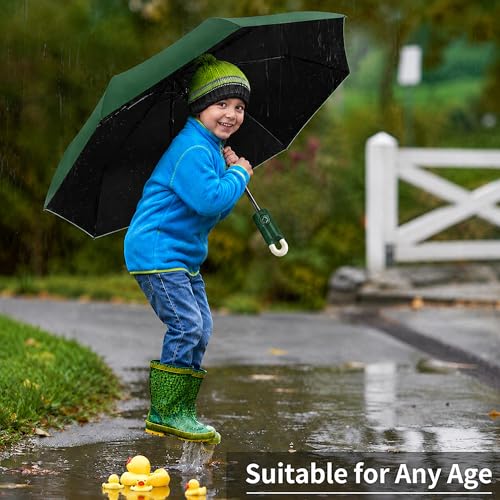Image of AYSIS UV Umbrella with Novelty Clip Handle, Travel Umbrellas for Rain and Sun Windproof Compact, Automatic Open Close, 8 Ribs, Portable Umbrella for Men and Women