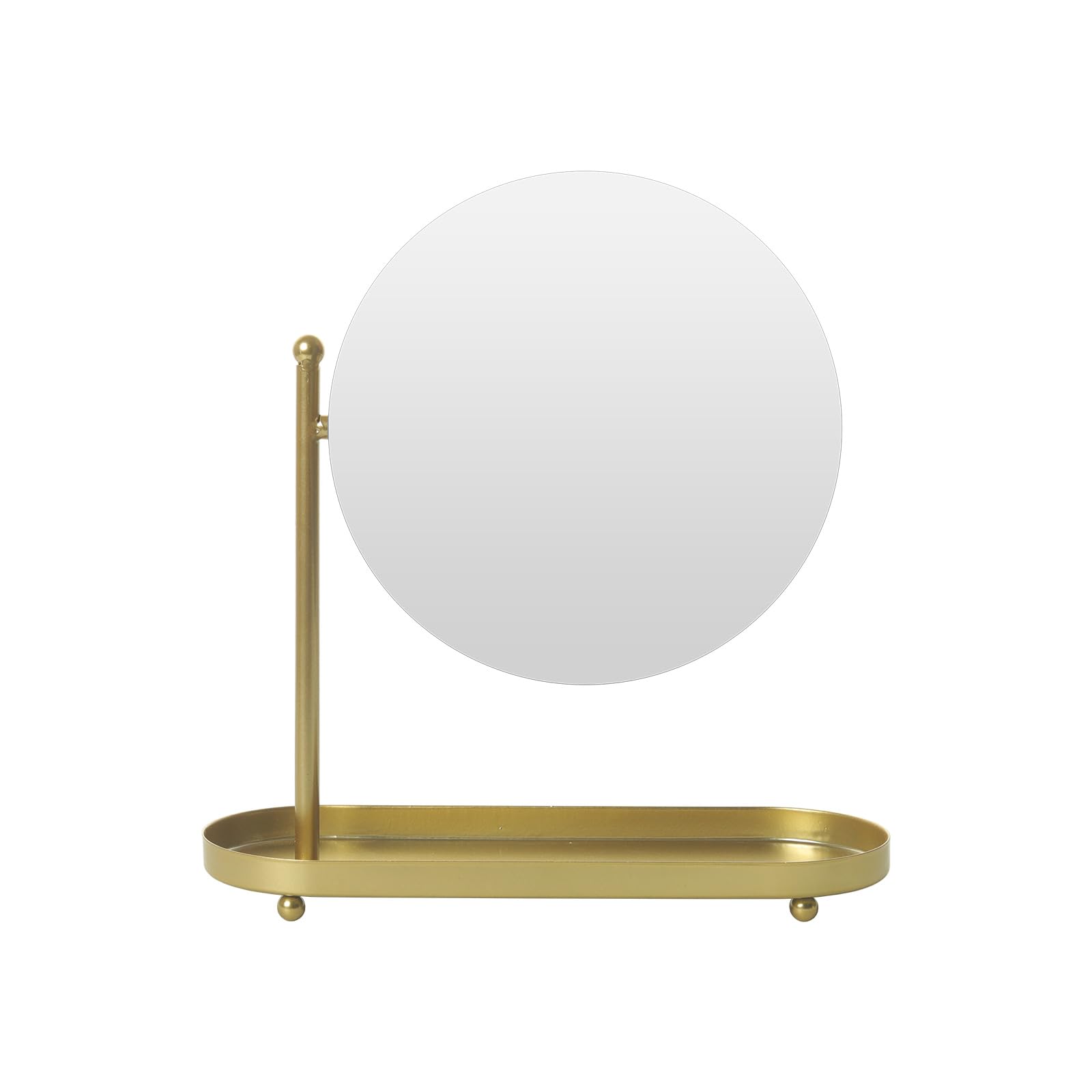 LONGSHENG - SINCE 2001 - Desktop Makeup Mirror Gold Mirror with Makeup Storage Stand Suitable Bathroom or Bedroom for Birthday Party Favors Birthday