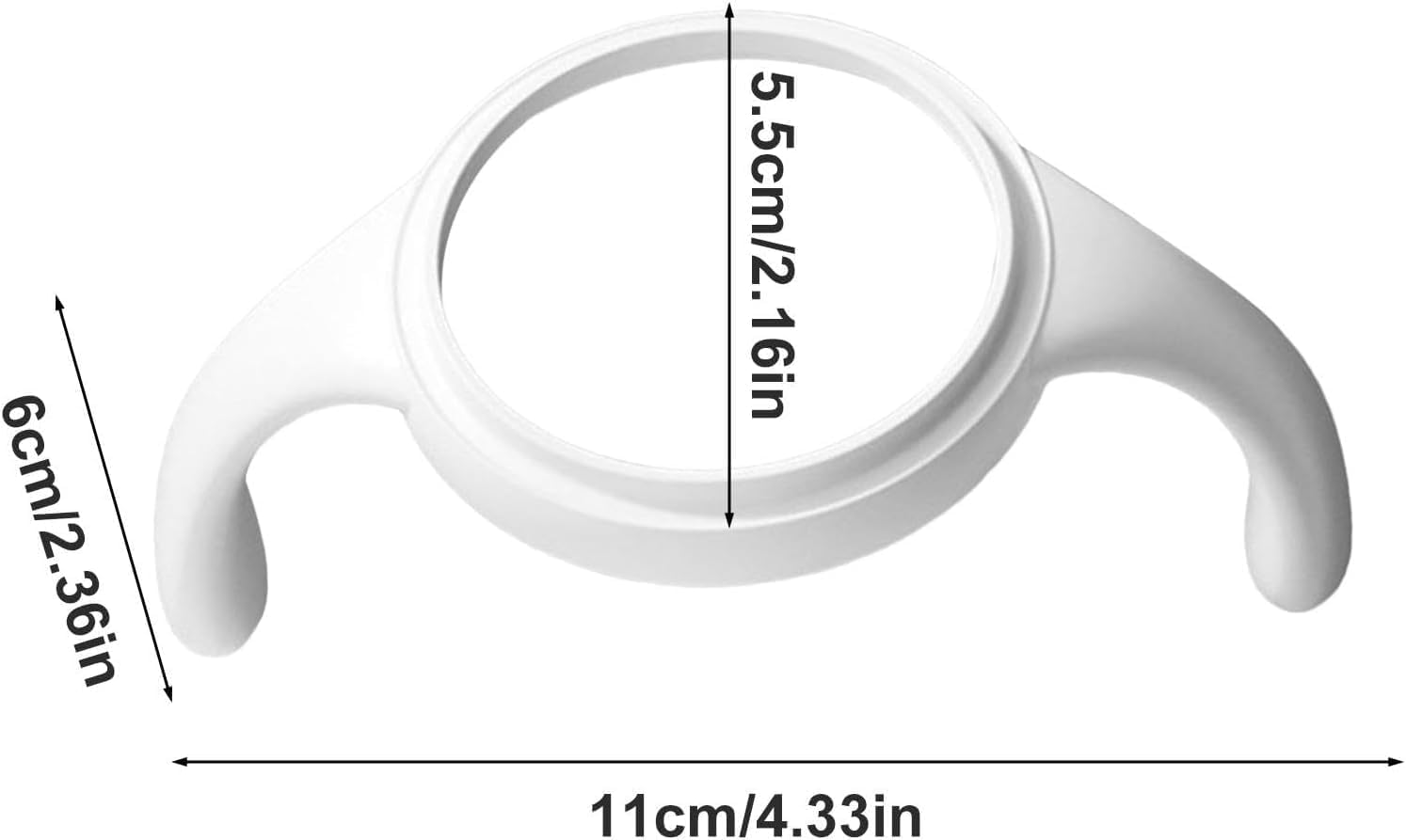 Wide-Neck Baby Bottle Handle for Self Feeding - Silicone Accessory for Glass Bottles, White - Image 2