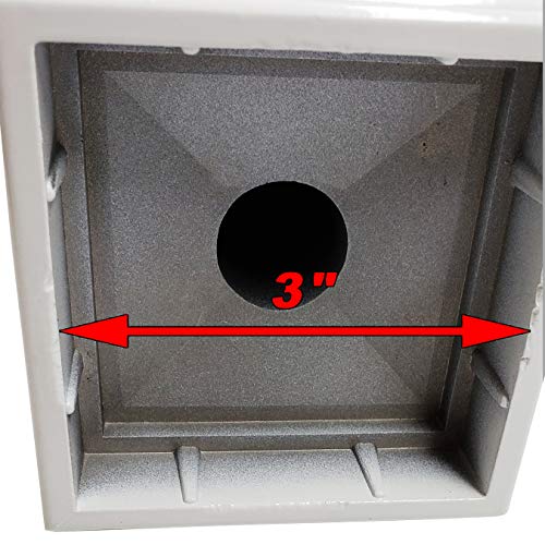 3" x 3" Aluminium Ball Top Post Cap for Metal Posts - Pressure Fit - White - Thumbnail 3