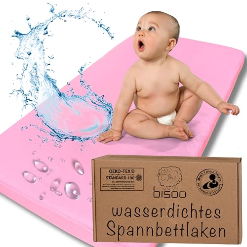 Bisoo Zauberlaken Spannbettlaken Wasserdicht 50x100 Rosa für Beistellbett – Ansicht 1