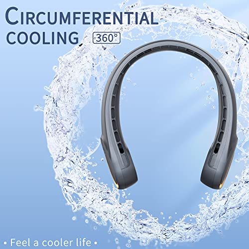 Image of FrSara Portable Neck Fan, Bladeless Neck Fan Portable Rechargeable, new upgraded version, 5200mAh , 3-Speed , 360 Surround Wind, Ultra-Quiet, USB Rechargeable, Wearable Portable Fan