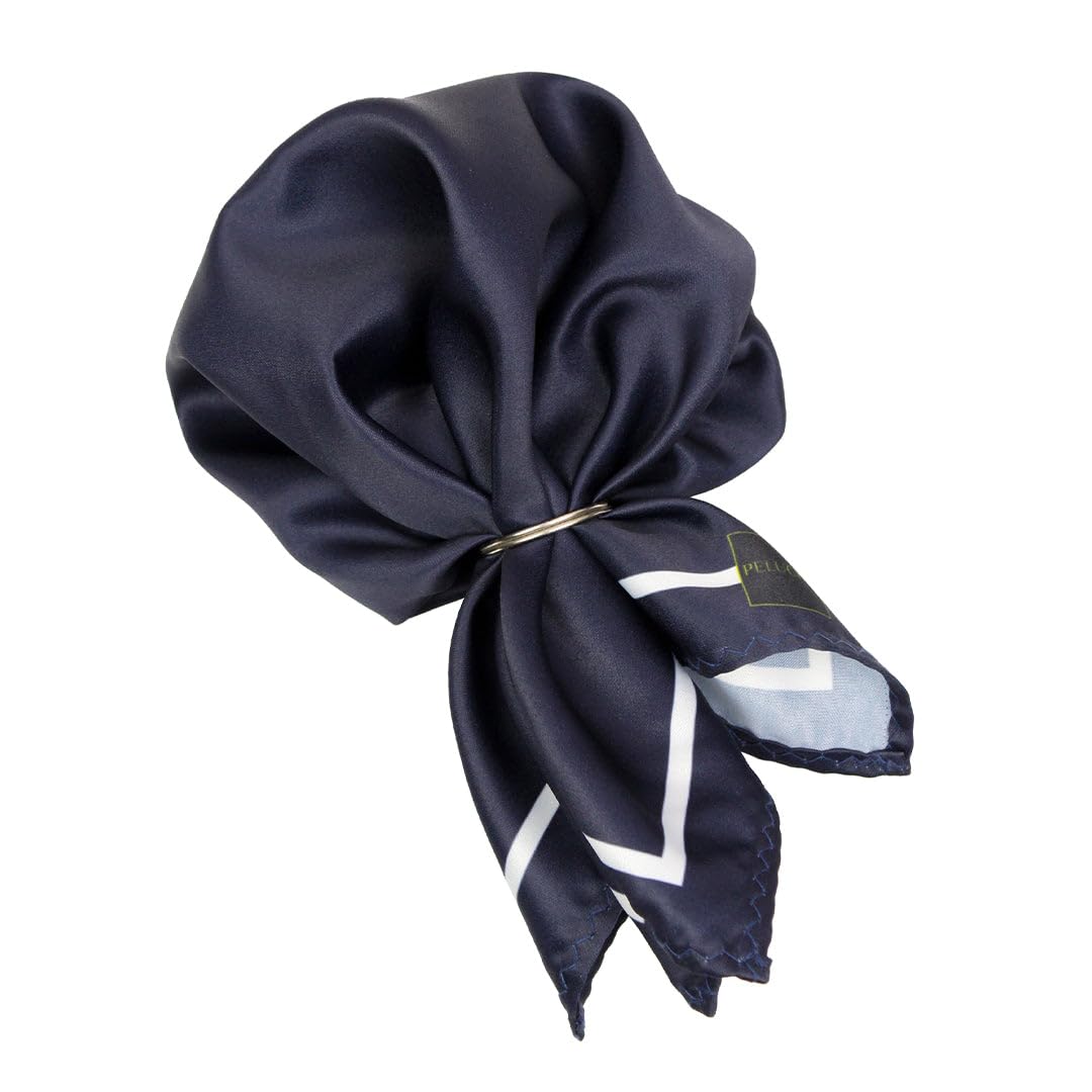 peluche Classic Hue Navy Blue Pocket Square for Men (14X14 inches)-picture-50