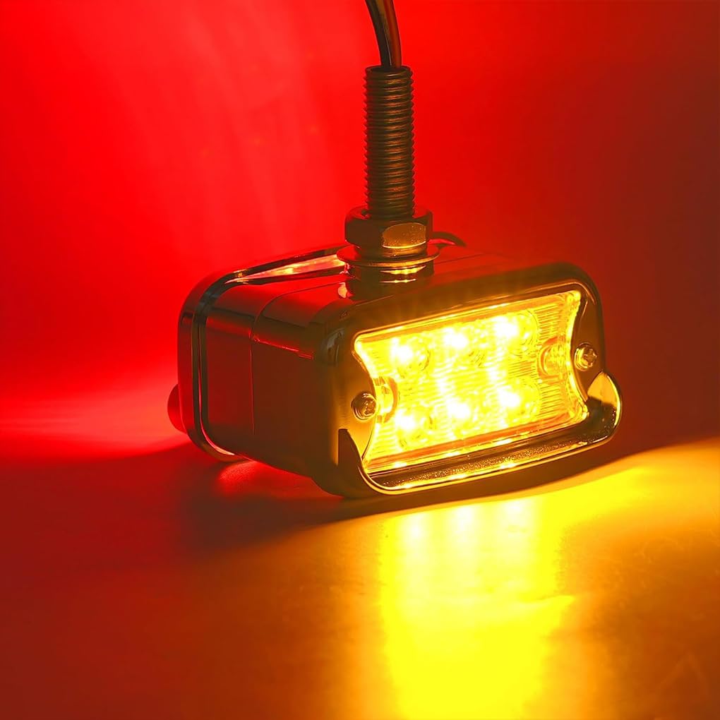 Facile installazione, 2 luci di posizione a LED a doppia faccia, ambra/rosse, 12 LED, luminose e durevoli, di ricambio per paraurti, 2 luci di