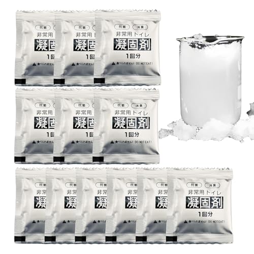 Gel absorbente de inodoro en polvo, 12 unidades de gel absorbente de inodoro portátil individual, gel absorbente ecológico para camping, bolsa de orina de emergencia, para acampar al aire libre,