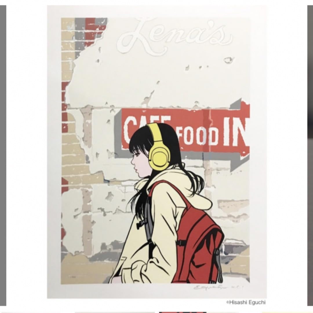 江口寿史 Border Girl  ED100 直筆サイン 限定100部 版画 ⭐️江口寿史 直筆サイン入り 複製画 ボーダーガール 100枚限定